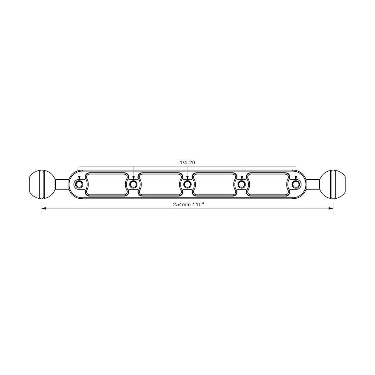 AOI AM1A-BB-10-BLK Ball Arm 10"