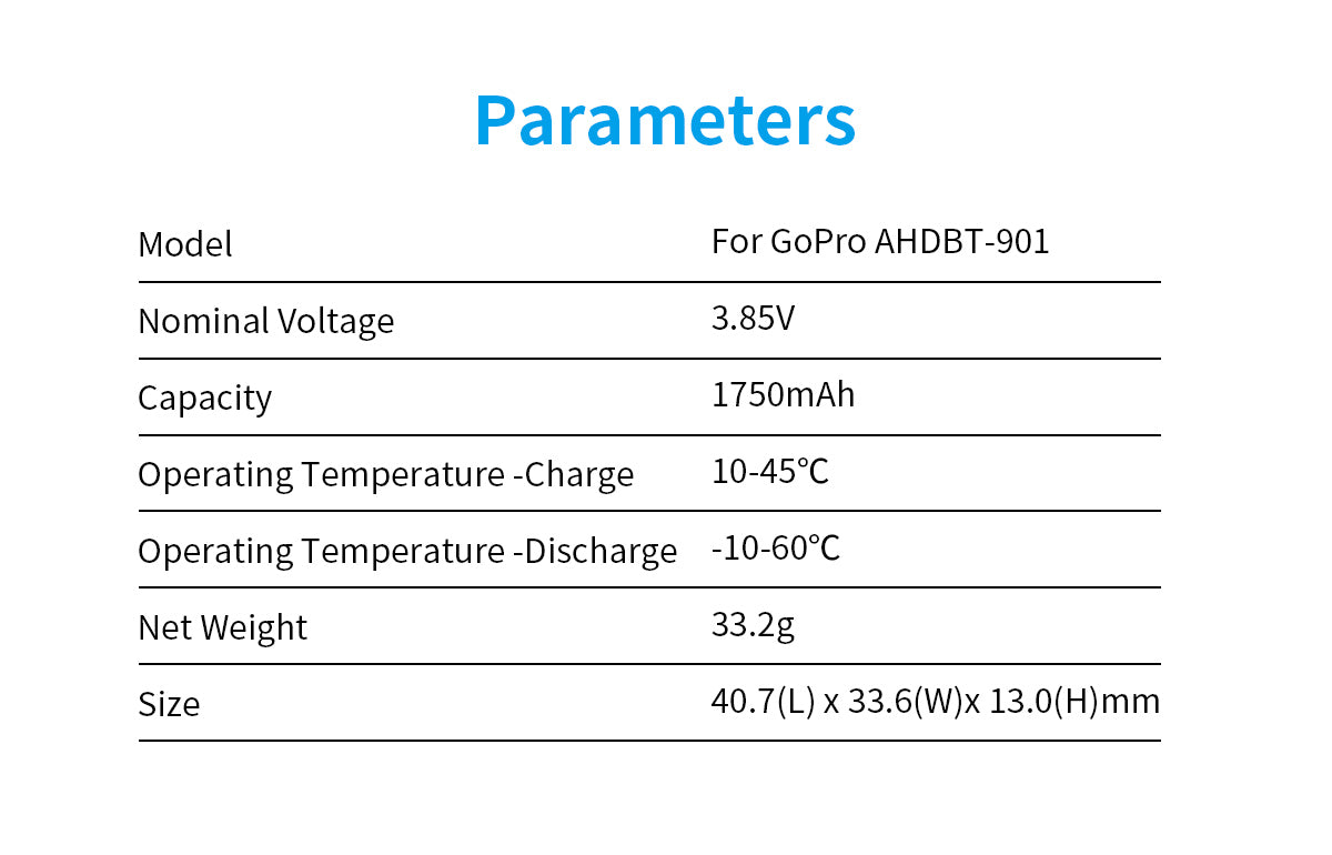 XTAR GoPro Hero9/10 Li-ion Battery