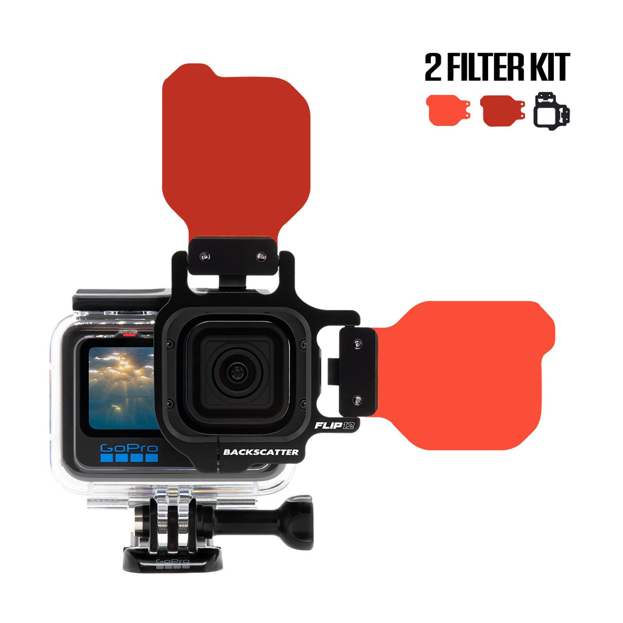 BACKSCATTER FLIP12 Two Filter Kit: Dive & Deep Filters for GoPro Cameras