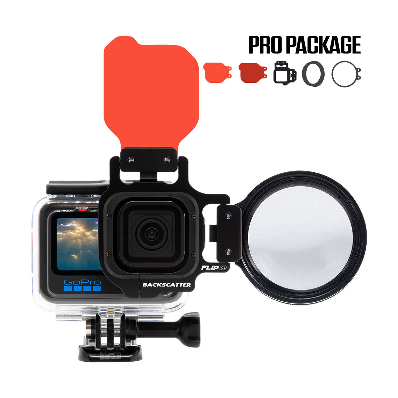 BACKSCATTER FLIP12 Pro Package: Dive & Deep Filters + MacroMate Mini Lens for GoPro