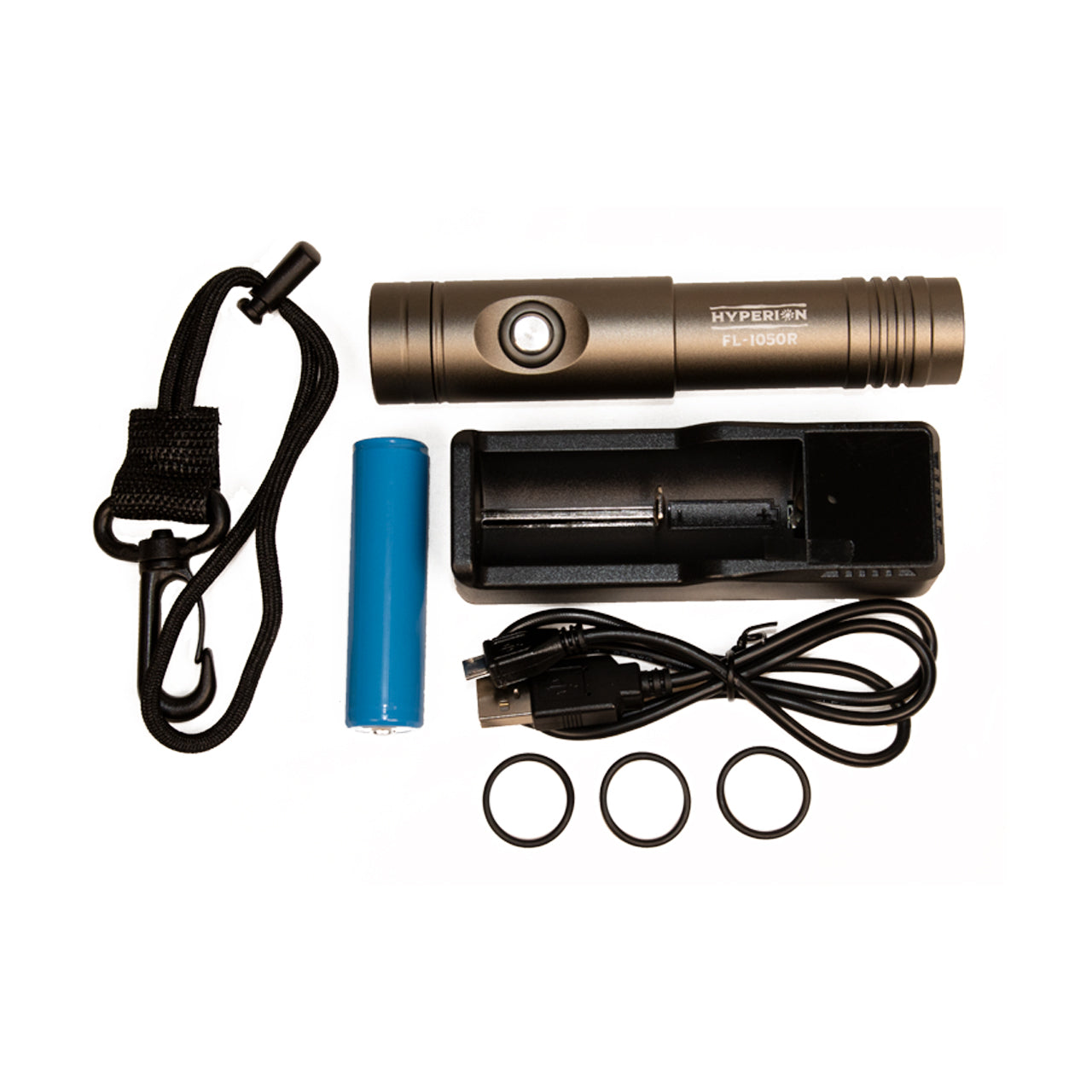 HYPERION Underwater Torch FL1050R with Battery & Charger